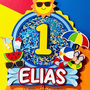 Pool Party Cake Topper| Beach Cake Topper| Pool Party Birthday| Beach Birthday| Summer Birthday| Summer Cake Topper| Pool Party Decorations