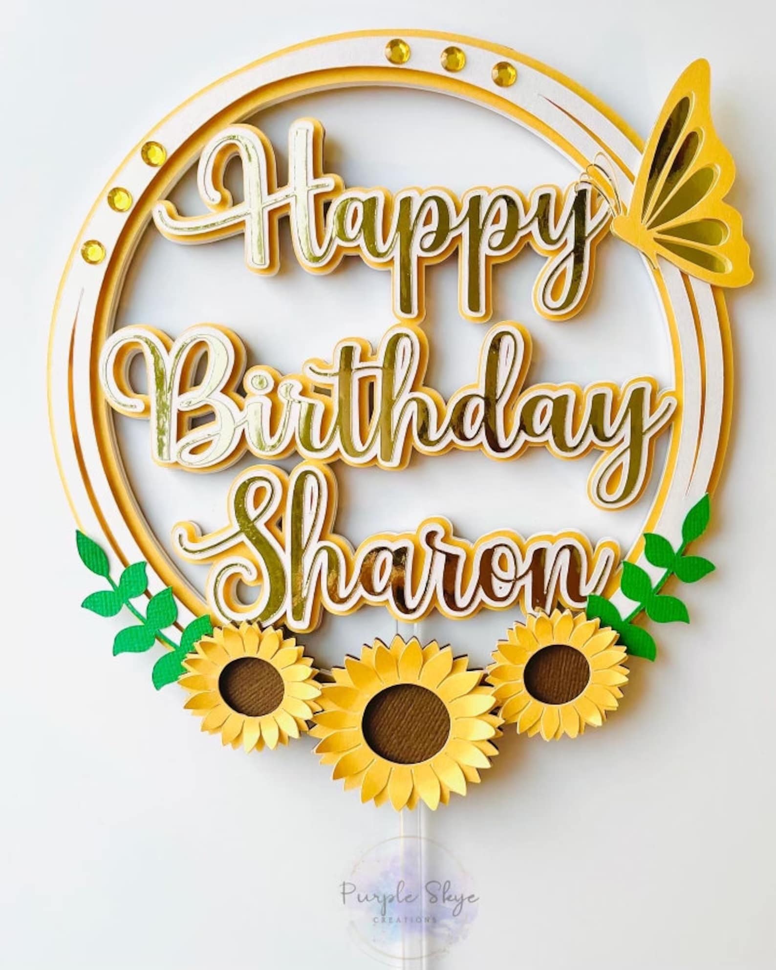 Sunflower Cake Topper Sunflower Birthday Sunflower Party Etsy