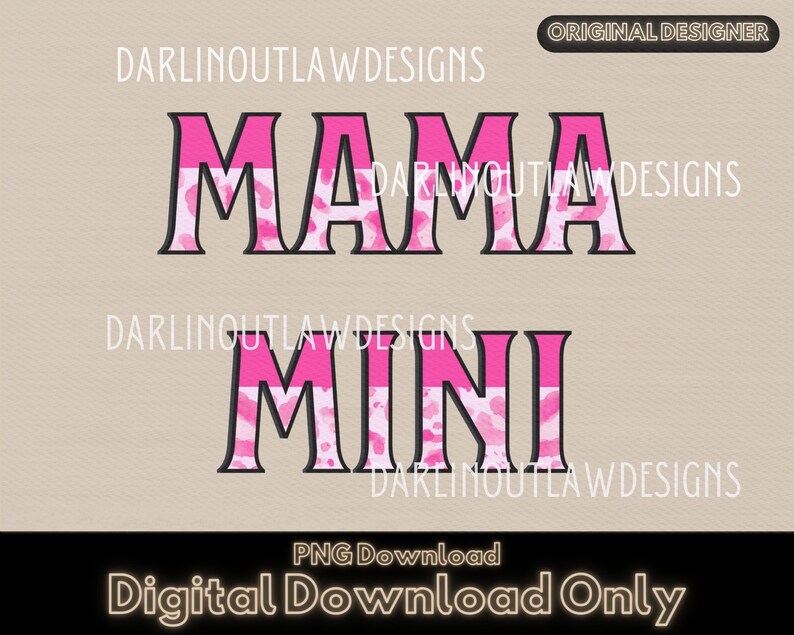 4 Transparent PNG, Mama & Mini, Valentines, Sublimation, ***DIGITAL ...