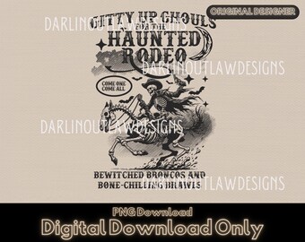 2 PNG transparents, Halloween rodéo, Gitty Up Ghouls ***Téléchargement NUMÉRIQUE UNIQUEMENT***