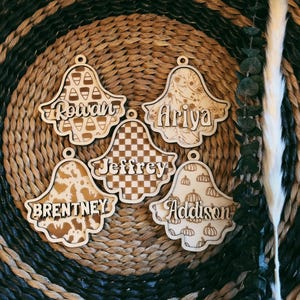 Boo Basket Tags, Personalized Name Tags, Halloween, Wood Name Tags,