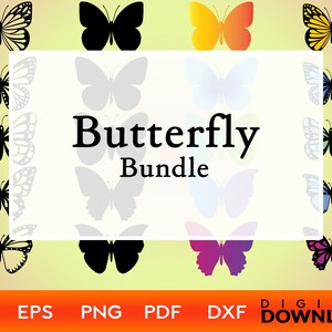 Butterfly SVG, Butterfly Bundle SVG, 05 Printable Butterflies, Butterfly wall décor, butterfly template, cut file for Circuit