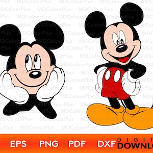 Mickey Mouse SVG para Cricut, Mickey Mouse Clipart, Mickey face svg para camisa, Mickey Mouse archivos de corte digital imprimibles