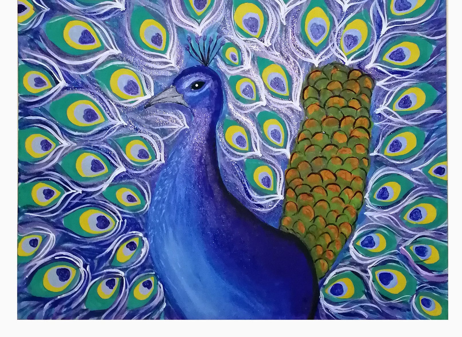The Beautiful Peacock canvas wall art painting. Acrylic | Etsy
