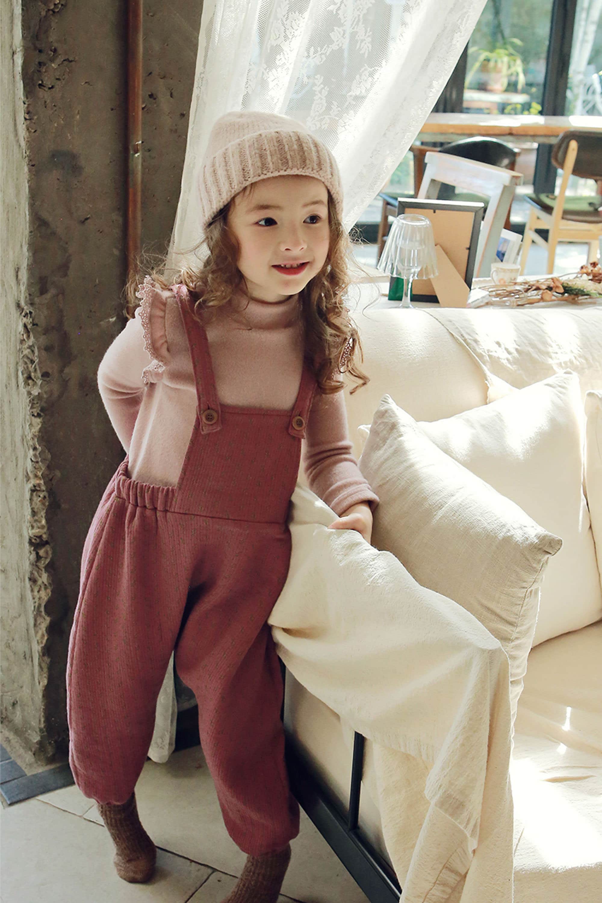 Solid Denim Unisex Baby denim jumpsuit for Autumn