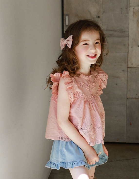 Riley Girl 100% Cotton Blouse, Kids Cotton Top Blouse, Girl