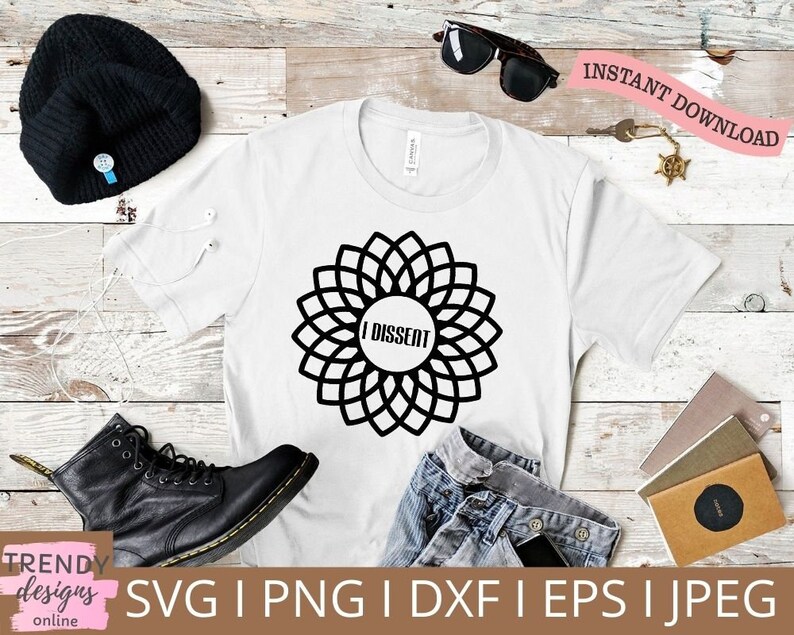 Download RBG Collar svg BUNDLE Ruth Bader Ginsburg I dissent Vote ...
