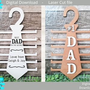 Tie Hanger svg, Personalized Father's day svg, Digital Download, Glowforge Ready svg, Laser Cut file, Commercial Use