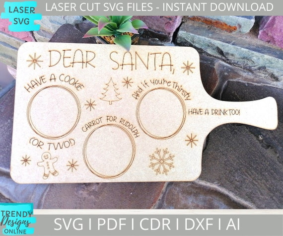 Download Santa Tray Svg Christmas Tray Scoring Design Svg Santa Board Etsy