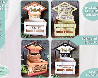 Graduation Crates svg, Congrats Grad Money and Treats mini box svg, Digital Download, Glowforge Ready svg, Laser Cut file, Commercial Use