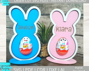 Ostern Schokolade Ei Stand Svg, Kinder Freude Eierhalter, digitaler Download, Glowforge Laser cut Datei, kommerzielle Nutzung