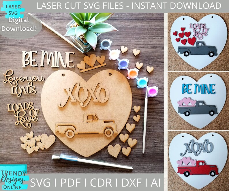 DIY Paint Kit Svg Valentines Truck Paint Kit Svg Classroom Etsy