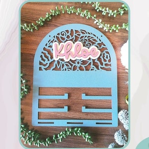 Papillon Hanger file svg, Floral Macrame bow hanger file svg, Scrunchie holder, file laser Glowforge pronto, download digitale, uso commerciale