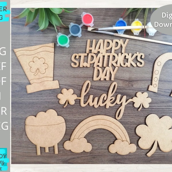 St. Patrick's day DIY Paint kit svg, St. Patty's Classroom Crafts svg, Glowforge svg, Digital Download, Commercial Use