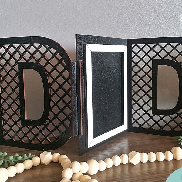 DAD Photo Frame svg file, Happy Father's day slotted frame svg, Digital Download, Glowforge Ready Laser Cut file, Commercial Use