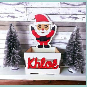 Plik svg Santa Christmas Crate, Christmas eve Treats Candy Box svg, Pobieranie cyfrowe, Glowforge Ready svg, Plik cięty laserowo, Wykorzystanie komercyjne