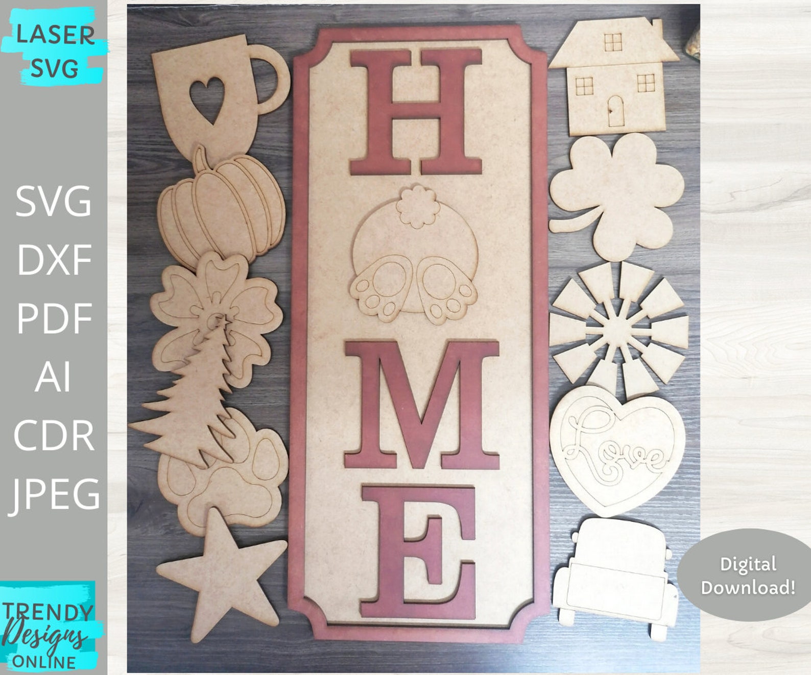 HOME Interchangeable svg Home Sign Glowforge Ready svg | Etsy