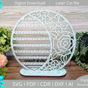 Keychain Display Stand Digital File 3 Designs Ai SVG PDF Laser Cut