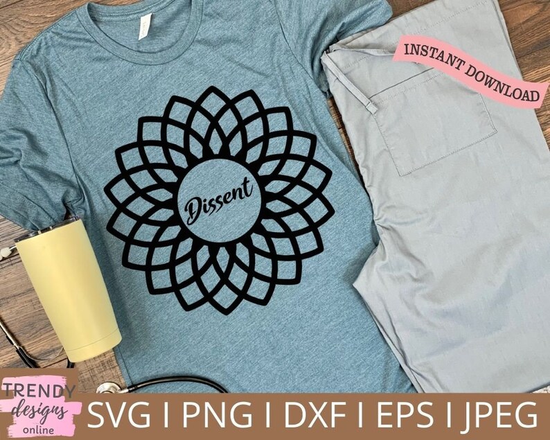 Download RBG Collar svg BUNDLE Ruth Bader Ginsburg I dissent Vote ...