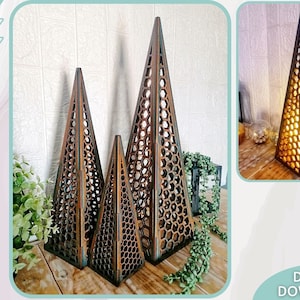 Arbre de Noël en fil de poulet 3D svg, Ensemble trio d’arbres de Noël debout à la ferme, Découpe laser prête pour Glowforge, Téléchargement numérique, Utilisation commerciale