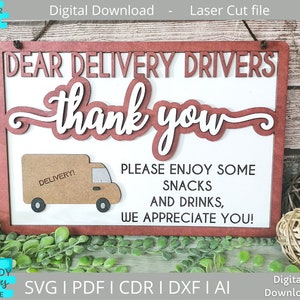 Liefertreiber Snack Zeichen Svg, nehmen Sie eine Leckerei Zeichen Svg, Glowforge bereit Svg, Laser geschnitten Datei, digitaler Download, kommerzielle Nutzung