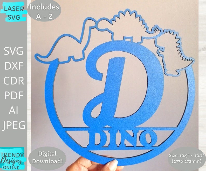 Download Laser Cut File Commercial Use Dinosaur Monogram Svg Glowforge Ready Nursery Sign Svg 26 Alphabet Letters Svg Embellishments Paper Party Kids Delage Com Br