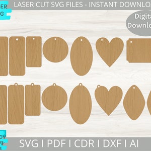 Modelo de chaveiros svg, arquivo de corte a laser, chaveiros em branco svg, Glowforge svg, download digital, uso comercial