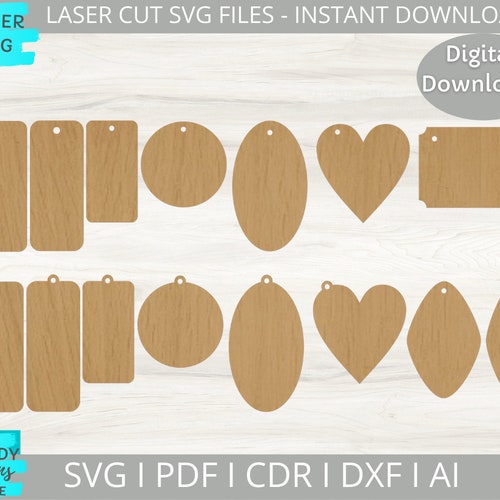 Keyrings Template Svg Laser Cut File Keychains Blanks Svg Etsy