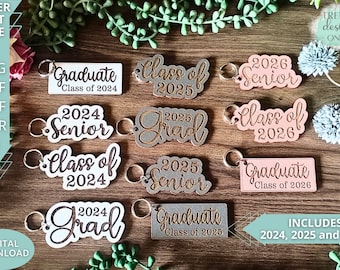 Graduation Keychains Bundle svg, Senior Keyrings svg, Digital Download, Glowforge Ready svg, Laser Cut file, Commercial Use