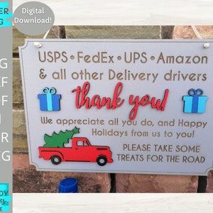 Delivery Driver Snack Sign svg, Gracias svg, Tome un regalo de archivos de corte láser, Glowforge svg, Descarga digital, Uso comercial
