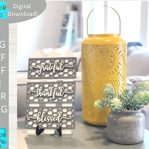 Dankbar dankbar gesegnet Zaun Zeichen Svg, Bauernhaus Zeichen Svg, Glowforge bereit Svg, Laser geschnitten digitaler Download, kommerzielle Nutzung