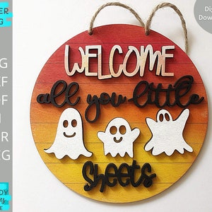 Benvenuto a tutti voi fogli piccoli firma svg FILE, Glowforge ready svg, file taglio laser, Download digitale, Uso commerciale