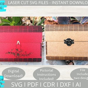 Fichier de coupe laser d’embrayage en bois, Living Hinge Purse svg, fichier laser de sac à main, Glowforge svg, fichier de coupe laser, téléchargement numérique, utilisation commerciale