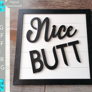 Bel culo svg, segno del bagno svg, arredamento bagno divertente svg, download digitale, file taglio laser, Glowforge Ready, uso commerciale