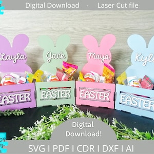 Easter Crate svg, Easter Treats Box svg, Digital Download, Glowforge Ready svg, Laser Cut file, Commercial Use