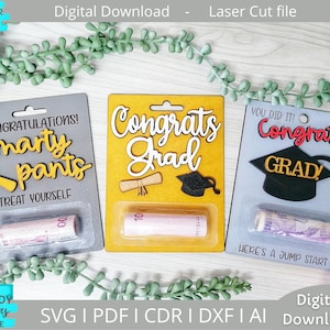 Graduation Money cards Bundle svg, Lip balm pouch card svg, Digital Download, Glowforge Ready svg, Laser Cut file, Commercial Use