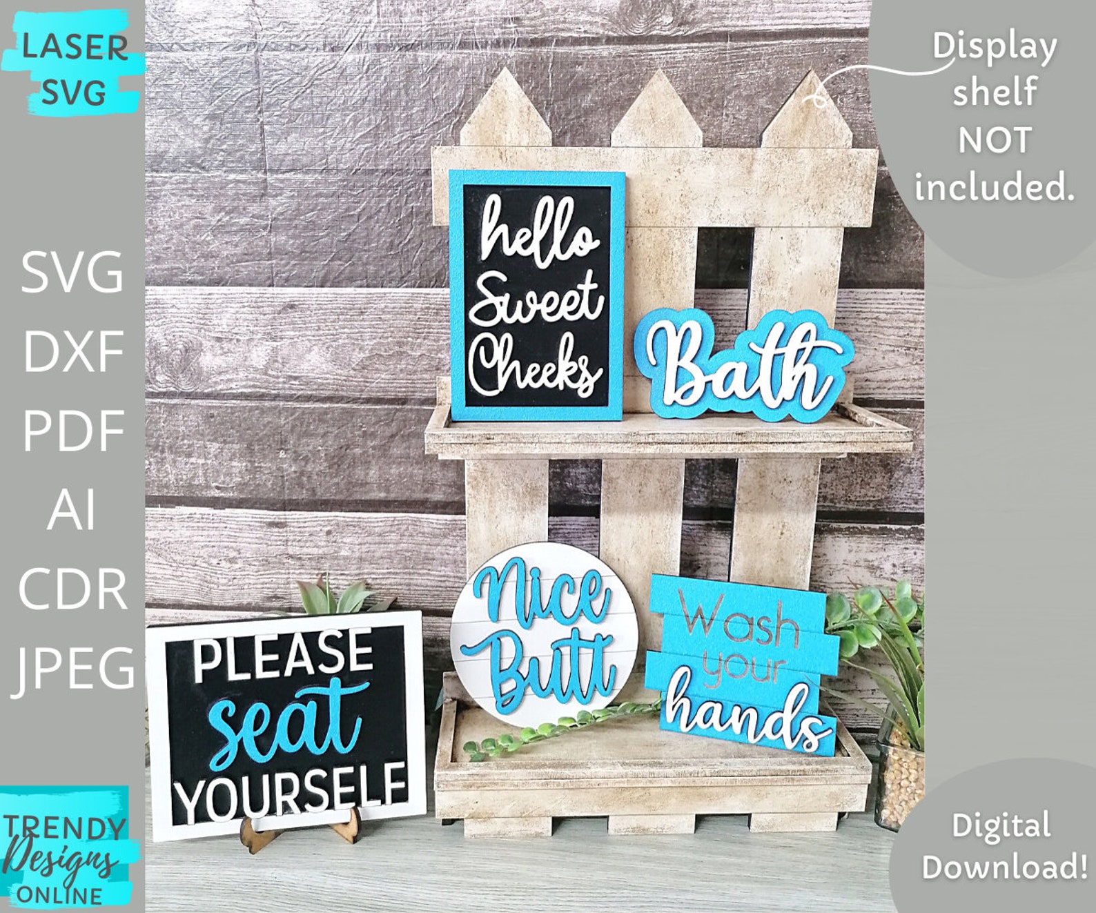 Bathroom Tiered Tray SVG Tiered Tray Decor File Etsy