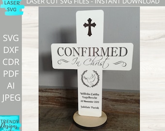 Baptism Cross svg, Cross svg, Religious svg, Glowforge Svg, Laser Cutter dxf Cut file, Digital Download, Commercial Use