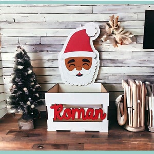 Santa Christmas Crate SVG-bestand, Kerstavond Treats Box SVG, Digitale Download, Glowforge Ready SVG, Laser Cut-bestand, Commercieel Gebruik