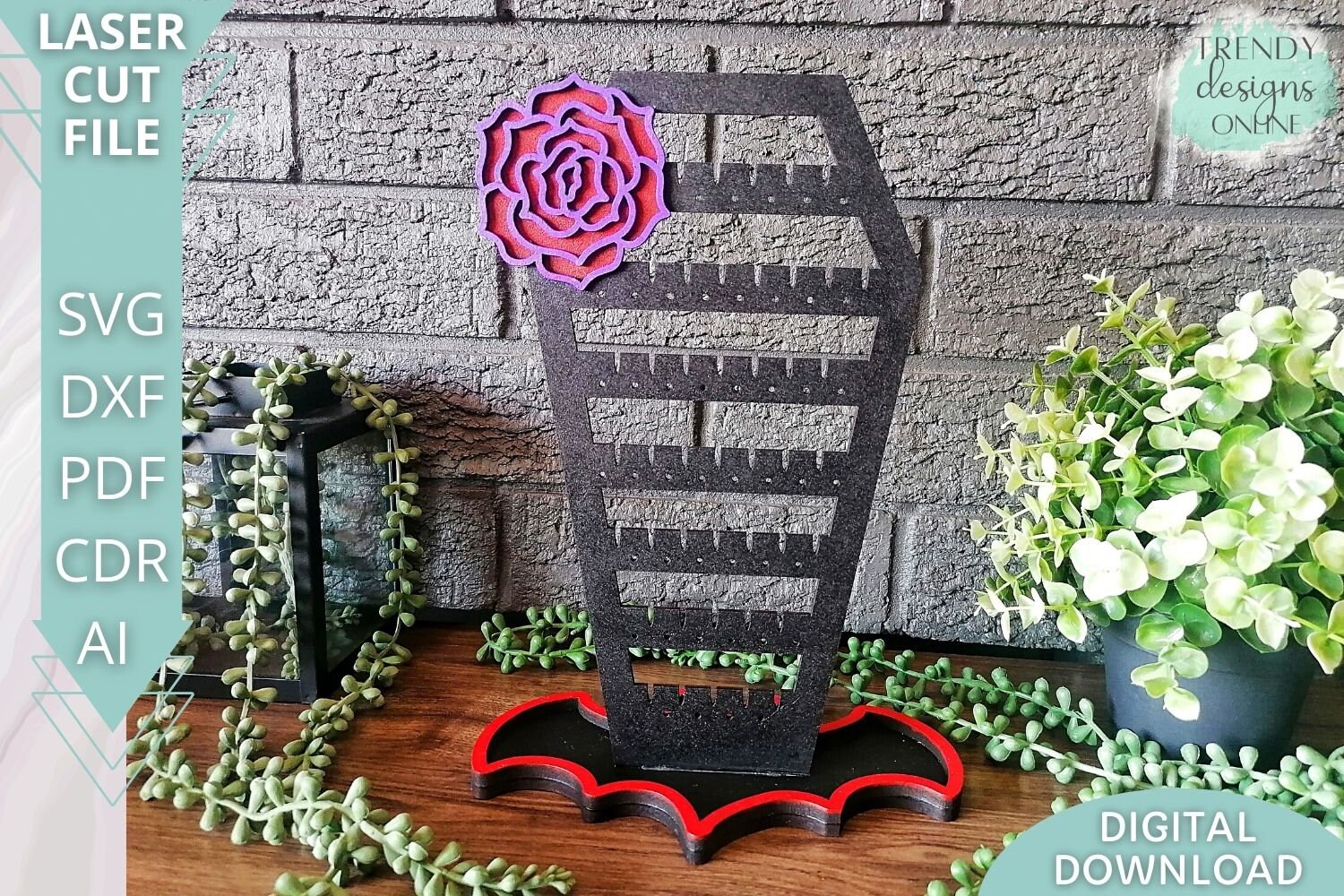 Coffin Earring Display Stand Svg Gothic Jewelry Stand Svg Etsy UK