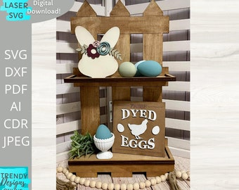 Fence Display shelf svg, Farmhouse Decor Tray shelf svg, Glowforge Ready svg, Laser Cut Digital Download, Commercial Use