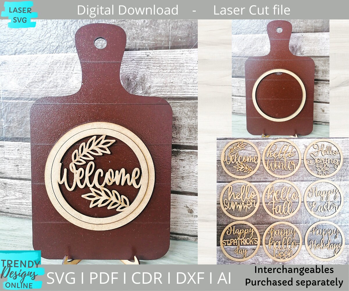 Cutting board Interchangeable Backer svg, Digital Download, Laser cut…