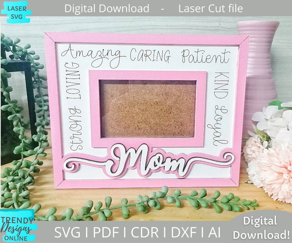 Mother's Day Frame Svg File Mom Frame Svg File Grandma Etsy