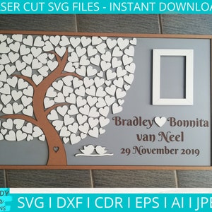Wedding Guestbook svg, Tree Guestbook svg, Sign a Leaf Laser Cutter dxf Cut file, Glowforge Ready svg, Digital Download, Commercial Use
