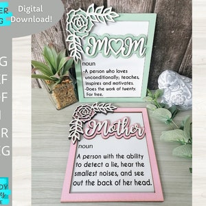 Mama Definition Zeichen svg, Mom Mini Zeichen svg, Digital Download, Glowforge bereit svg, Laser Cut Datei, kommerzielle Nutzung