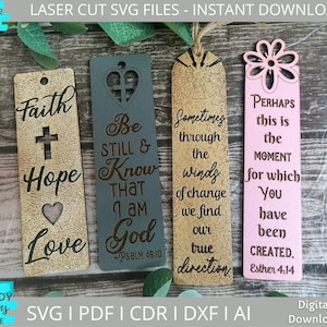 Religiöse Lesezeichen Bundle Svg, digitaler Download, Glowforge bereit Svg, Laser geschnitten Datei, kommerzielle Nutzung