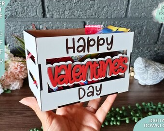 Happy Valentines day Crate svg, Chocolate favor box svg, Treats box svg, Digital Download, Glowforge Ready Laser Cut file, Commercial Use