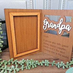 Marco de fotos para abuelo, marco para el día del padre, descarga digital, archivo de corte láser listo para Glowforge, uso comercial