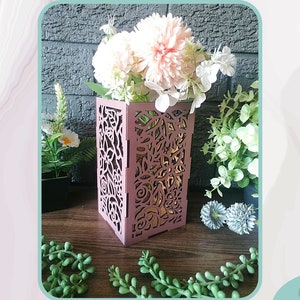 Blumenkiste hoch svg Datei, Blumenkasten Display Ständer svg, Kerzenhalter svg, Glowforge Laser bereit Datei, digitaler Download, kommerzielle Nutzung