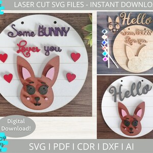 Einige Hase liebt Sie Svg, DIY Paint Kit Svg, Valentines Svg, Ostern Svg, digitaler Download, Glowforge Laser Cut Datei, kommerzielle Nutzung